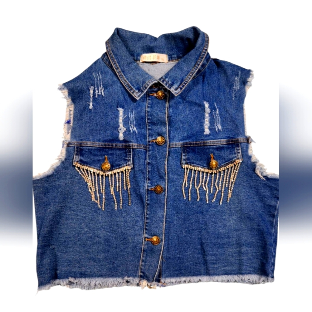 Lady's denim vest